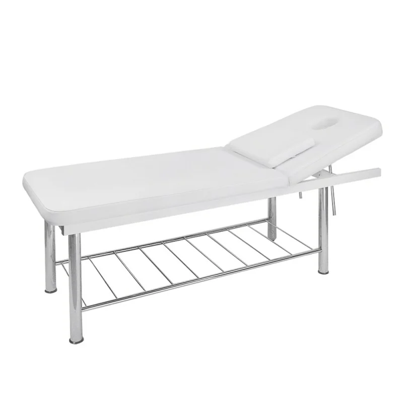 Weelko Massageliege 2-teilig PVC, Chromstruktur, verstellbare Rückenlehne, abnehmbares Kopfstützenkissen, Gesichtsloch - Weel...