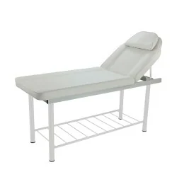 Weelko Evolution Adjustable Massage Table, White Metal, Easy-Clean PVC - SPA Stretchers - Weelko