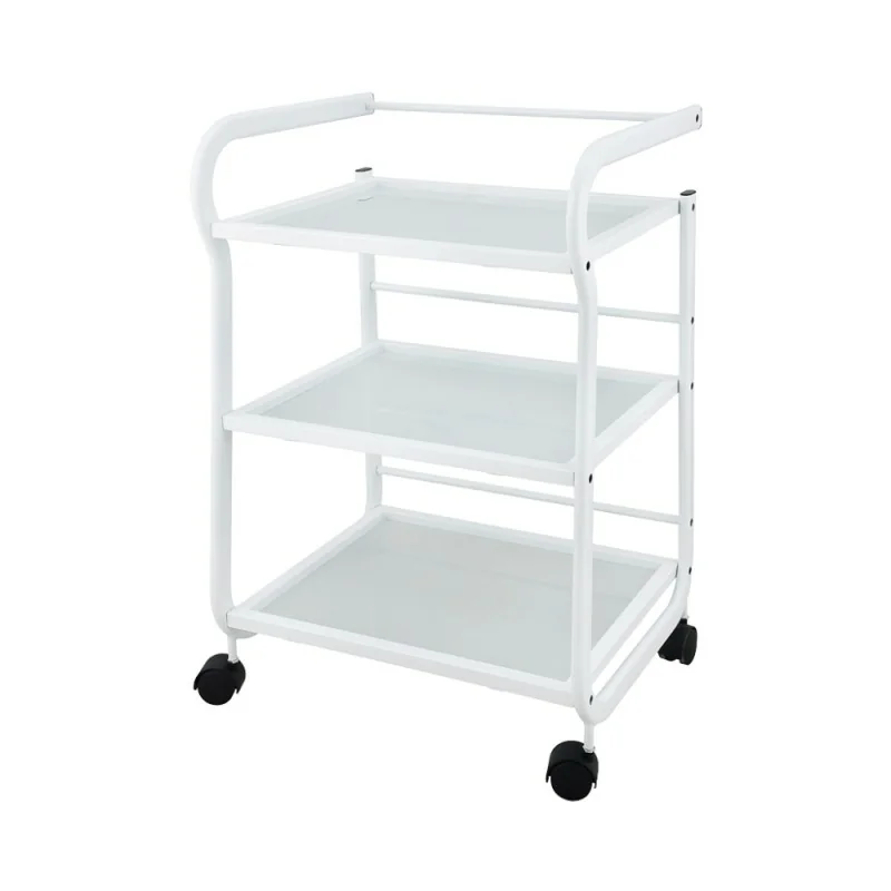 Trolley de beauté Weelko Angelo blanc avec étagères en verre - Weelko - Mobilier esthétique