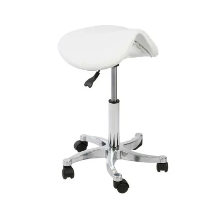 Taburete Circe ergonómico regulable con base cromada y ruedas - Taburetes -