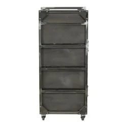 NeoBeauty Brixton Barber Cart: 4 Drawers, Swivel Wheels, Gray - Carritos barbería - NeoBeauty