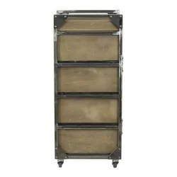 NeoBeauty Brixton Brown Barber Cart: 4 Drawers, Swivel Wheels - Carritos barbería - NeoBeauty