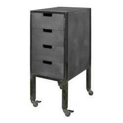 NeoBeauty City Plus Barber Cart: Durable, vintage metal, spacious drawers, swivel wheels. - Carritos barbería - NeoBeauty