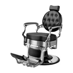 Black and Silver Buzz Barber Chair by Weelko. - Barber chairs - Weelko