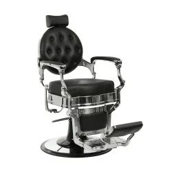 Black and Silver Buzz Barber Chair by Weelko. - Barber chairs - Weelko