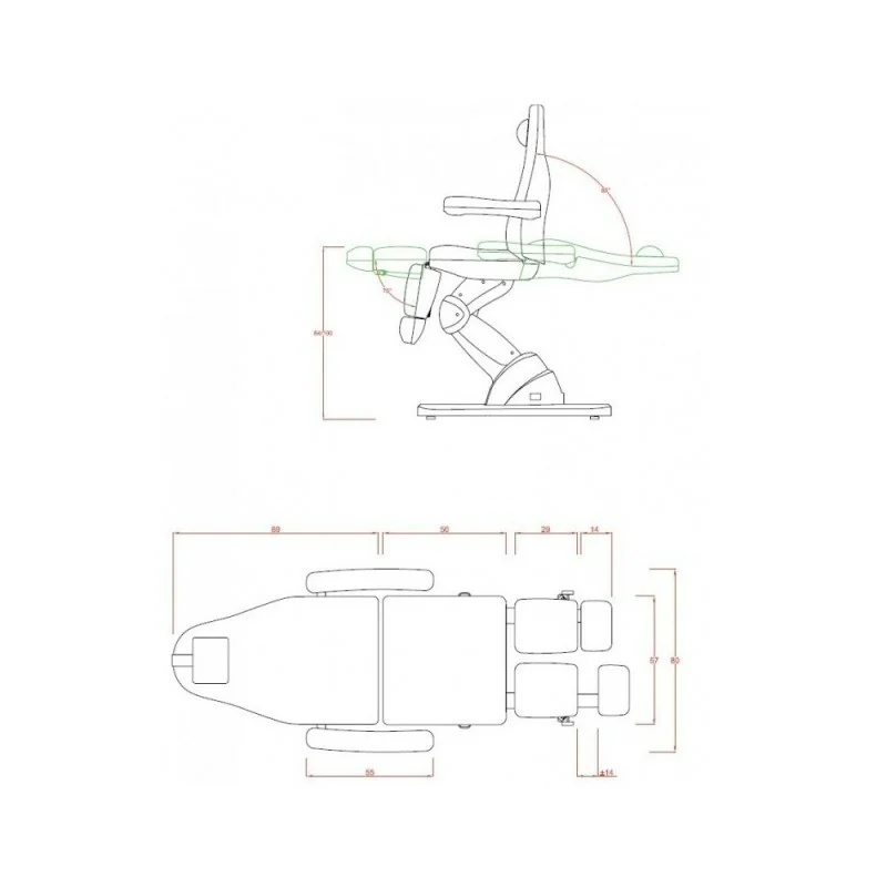 Weelko Advanced Podiatry Chair 3 Motors Adjustable Footrests - Podiatry chairs - Weelko