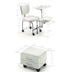 Weelko Deluxe Pedicure & Manicure Chair with Storage & Tray - Stretchers and armchairs - Weelko