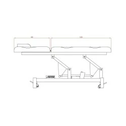 Weelko Elektrische Massageliege Lumb, 1 Motor, PVC, 186x68x54/86 cm - Weelko - Elektrische Liegen