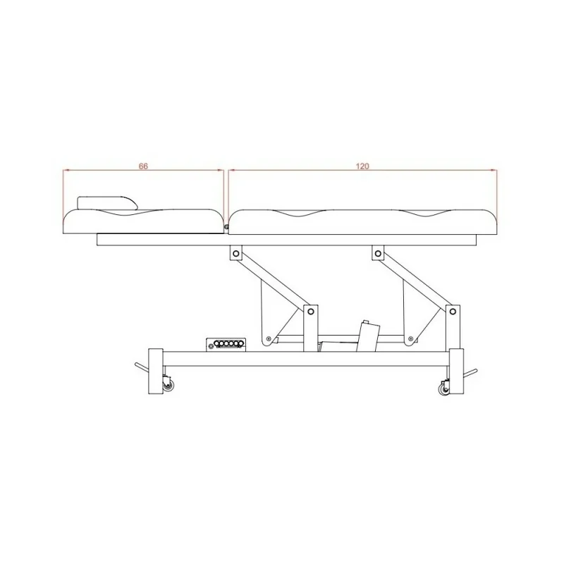 Maca de Massagem Elétrica Weelko Lumb, 1 Motor, PU, 186x68x54/86 cm - Macas elétricas - Weelko