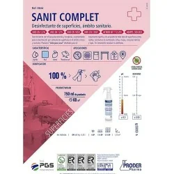 Sanit COMPLET Proder, désinfectant pour surfaces sanitaires - Proder - Stérilisateurs et désinfectants