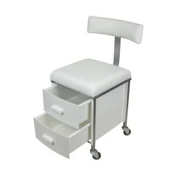 Plus Pedicure Stool com Encosto - Cadeira Confortável para Pedicure - banquinho de pedicure -