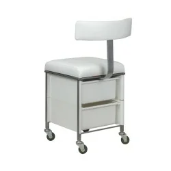 Plus Pedicure Stool com Encosto - Cadeira Confortável para Pedicure - banquinho de pedicure -