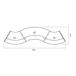 Comptoir de réception Waves LAV design élégant et fonctionnel - - La conception de meubles