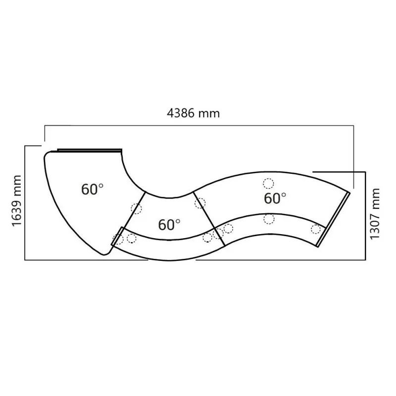 LAV Empfangstheke Design Wellen und Doppelhöhe - - Design-Möbel